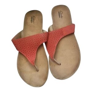 Clarks sandals Orange, adjustable velcro top Size 11